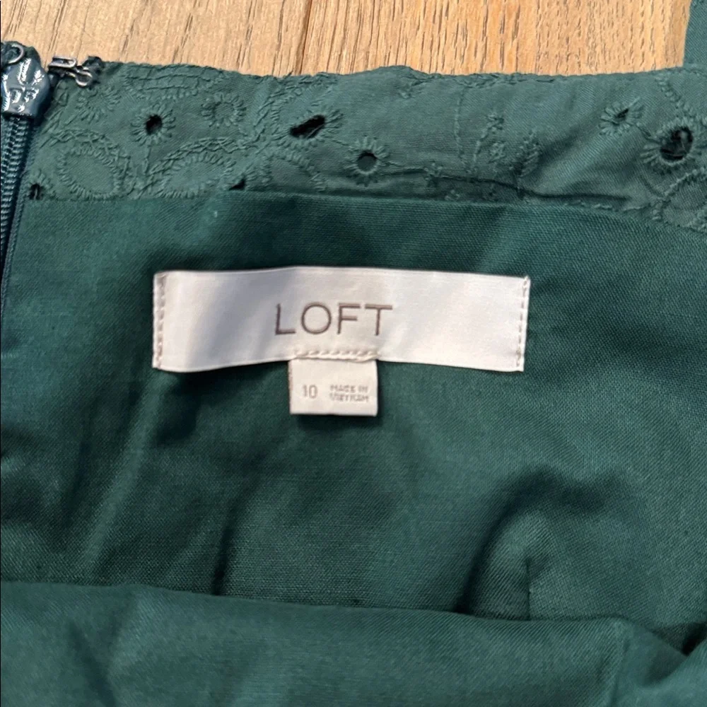 LOFT Square Neck Eyelet Midi Dress - 10 - Picture 3 of 4